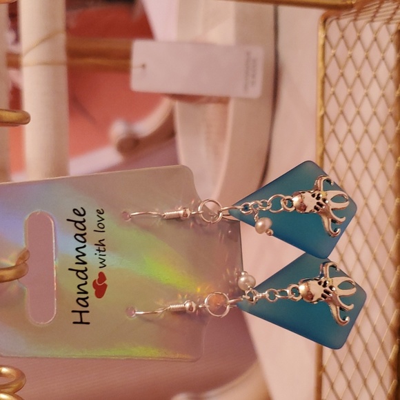 Sea glass earrings no1021 - Picture 4 of 4